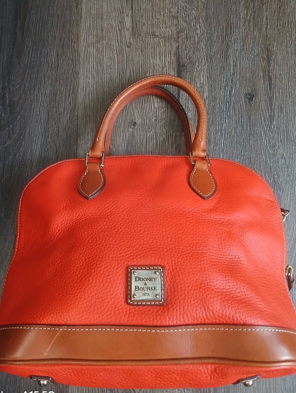 Dooney & Bourke Orange Leather Dome Satchel